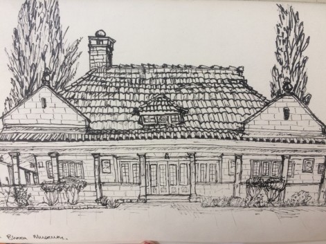 A sketch of the Karen Blixen museum
