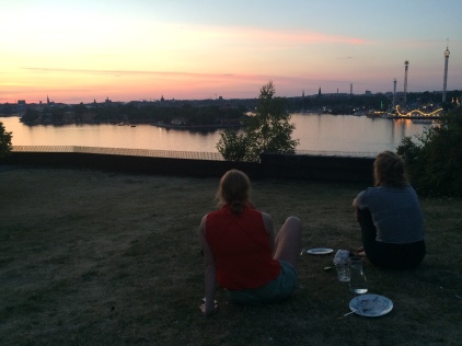 Watching the sunset over Stockholm with a couple of old Swedish friends (Hedvig and Olivia) that I stayed with